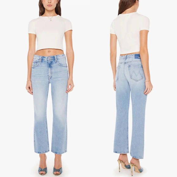Mother The Scooter Ankle Bootcut Jeans Don't Be a Square 27 NWT Blue